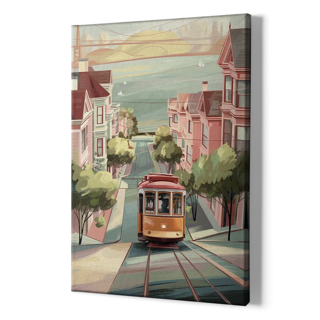 San Francisco Streetcar Charm - Canvas Print Art Sides