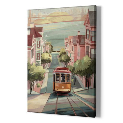 San Francisco Streetcar Charm - Canvas Print Art Sides