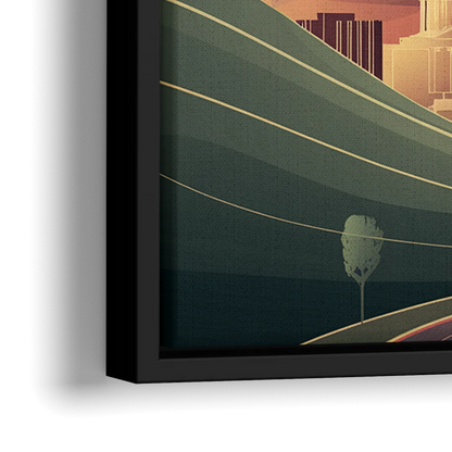 Boise Foothills Landscape - Close-Up Black Frame Canvas