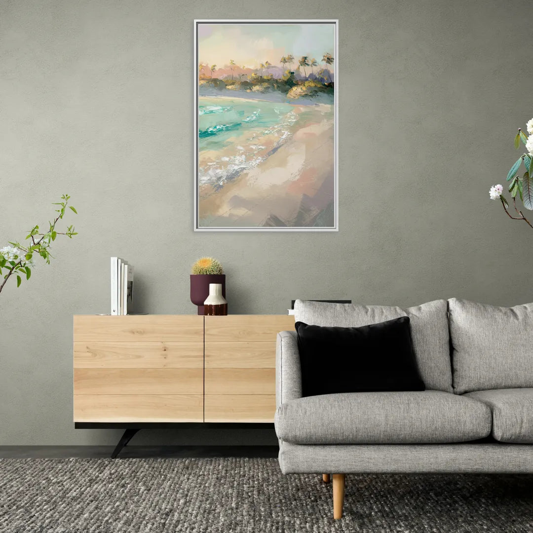 Naples Florida Ocean Breeze - Living Room White Frame Canvas