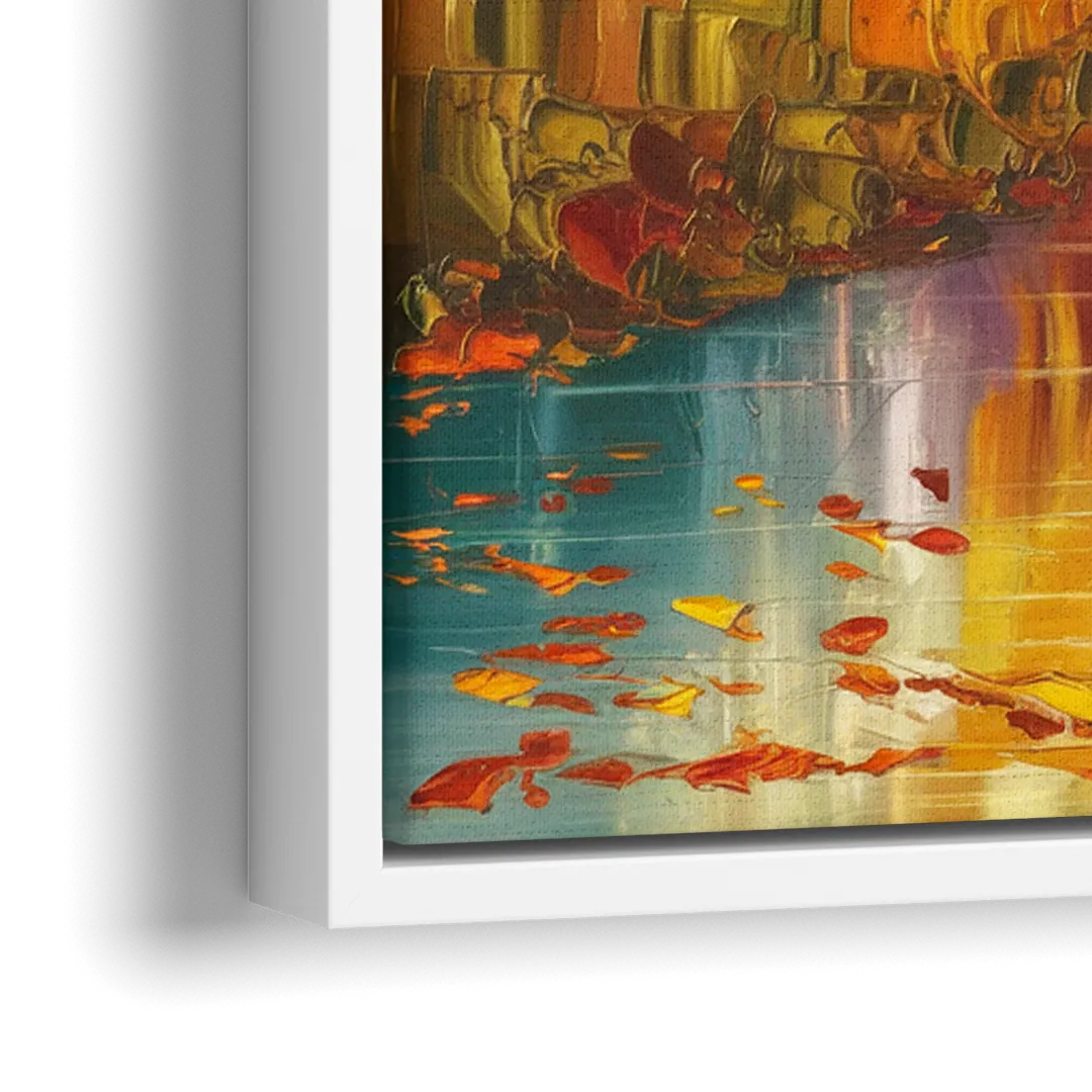 New Hope Autumn Landscape - Close-Up White Frame Canvas