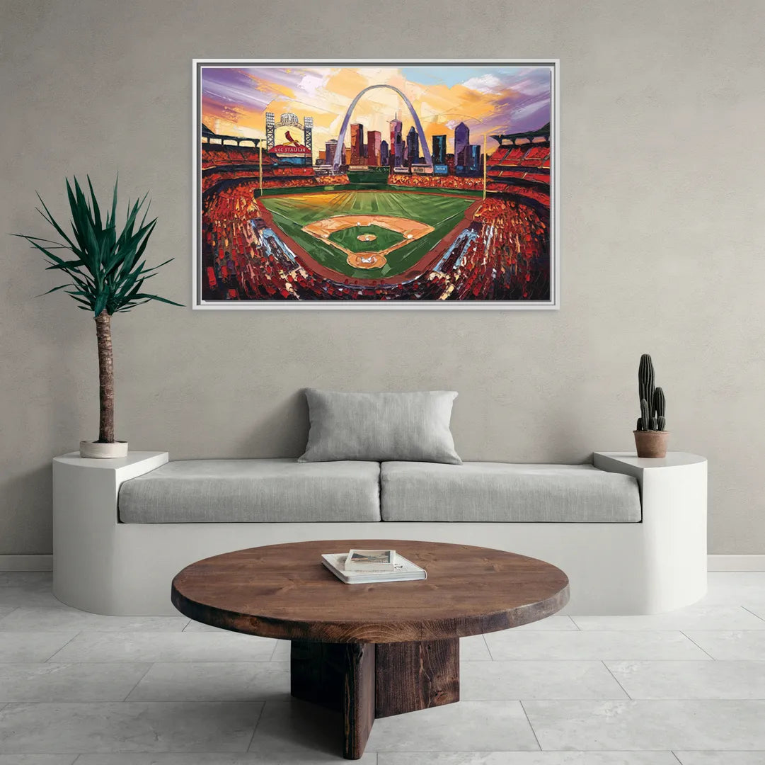 St. Louis Cardinals Stadium - Living Room White Frame Canvas