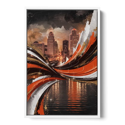 Cincinnati Bengals Championship Parade - White Frame Canvas