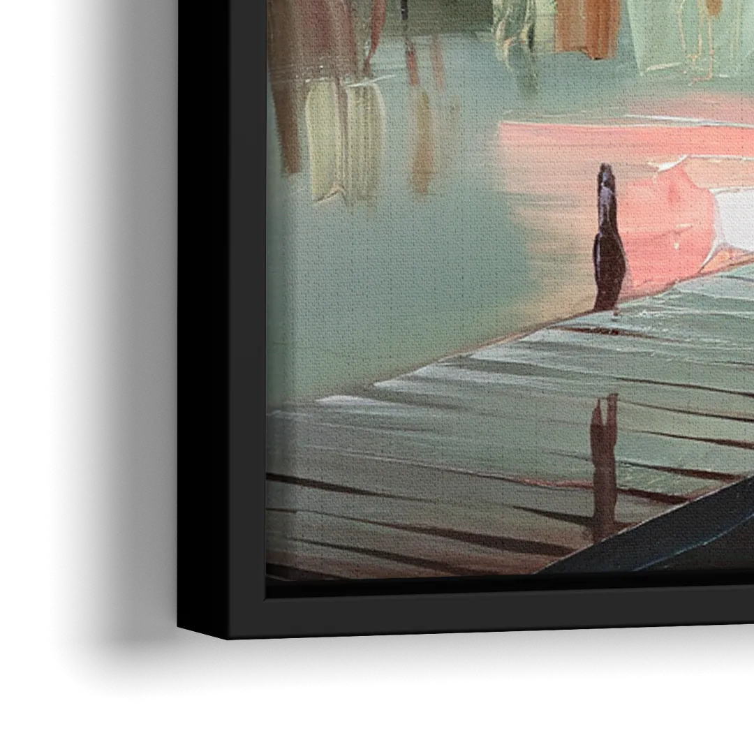 Burlington Waterfront Views - Close-Up Black Frame Canvas