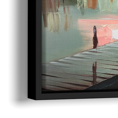 Burlington Waterfront Views - Close-Up Black Frame Canvas