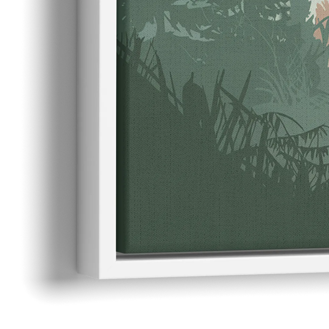 Gatlinburg Misty Mountain Landscape - Close-Up White Frame Canvas