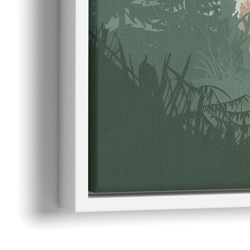 Gatlinburg Misty Mountain Landscape - Close-Up White Frame Canvas