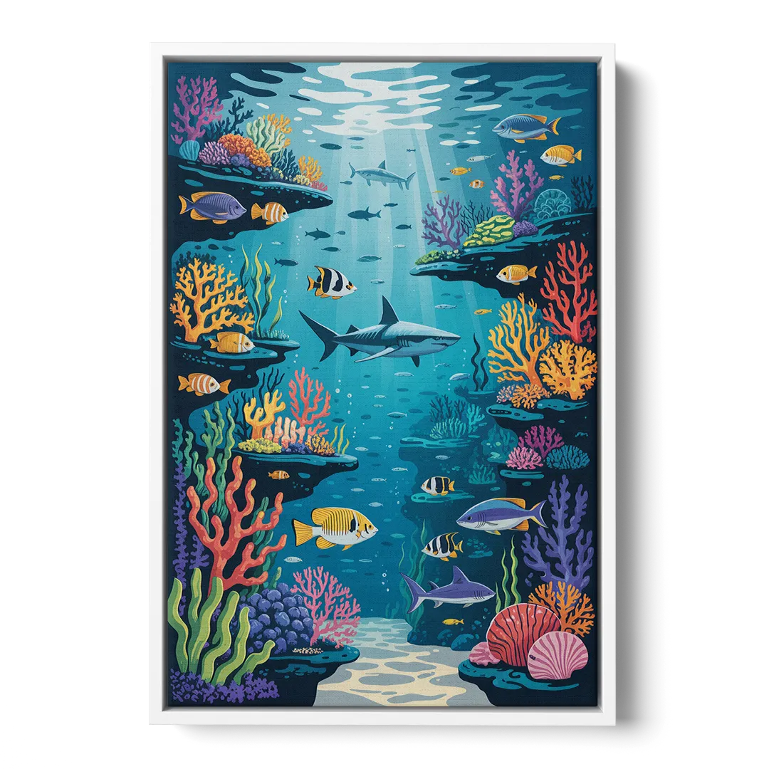 Vancouver Aquarium Life - White Frame Canvas