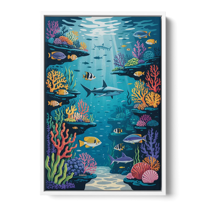 Vancouver Aquarium Life - White Frame Canvas