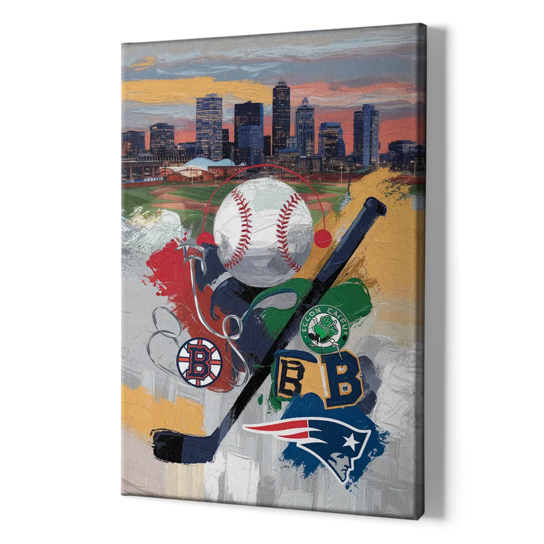 Boston Sports Teams Tribute - Canvas Print Art Sides