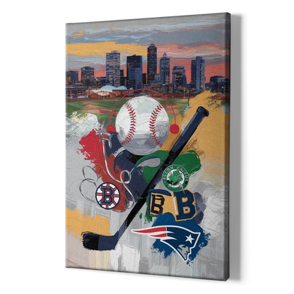 Boston Sports Teams Tribute - Canvas Print Art Sides