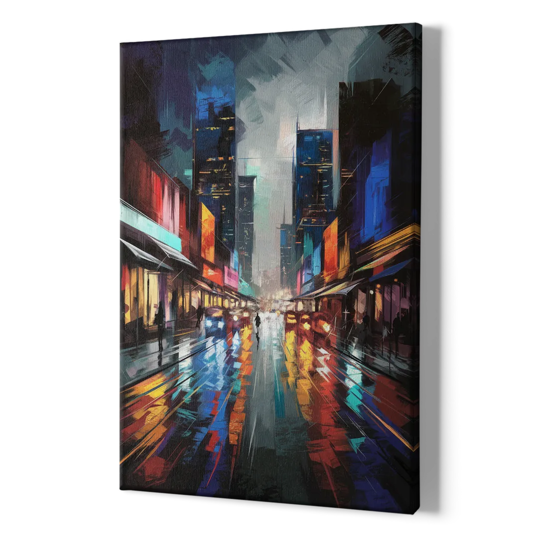 Plano Nightlife Glow Neon - Canvas Print Art Sides