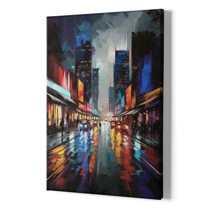 Plano Nightlife Glow Neon - Canvas Print Art Sides
