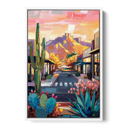 Scottsdale Downtown Vibes - White Frame Canvas