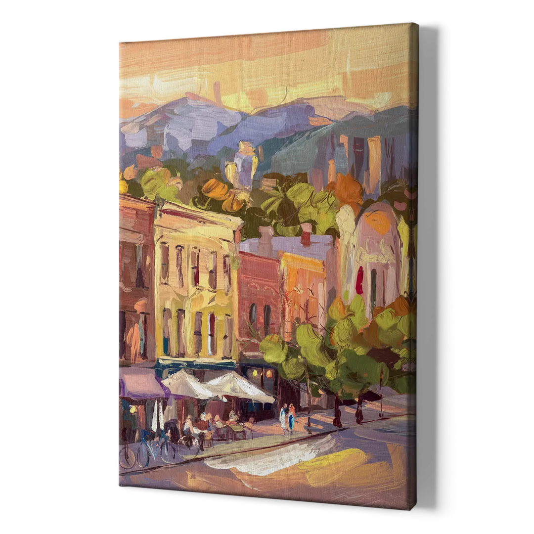 Asheville Downtown Landmarks - Canvas Print Art Sides