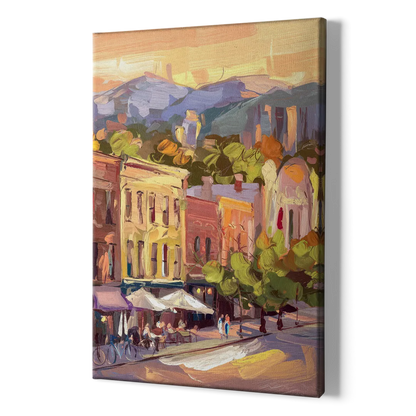 Asheville Downtown Landmarks - Canvas Print Art Sides