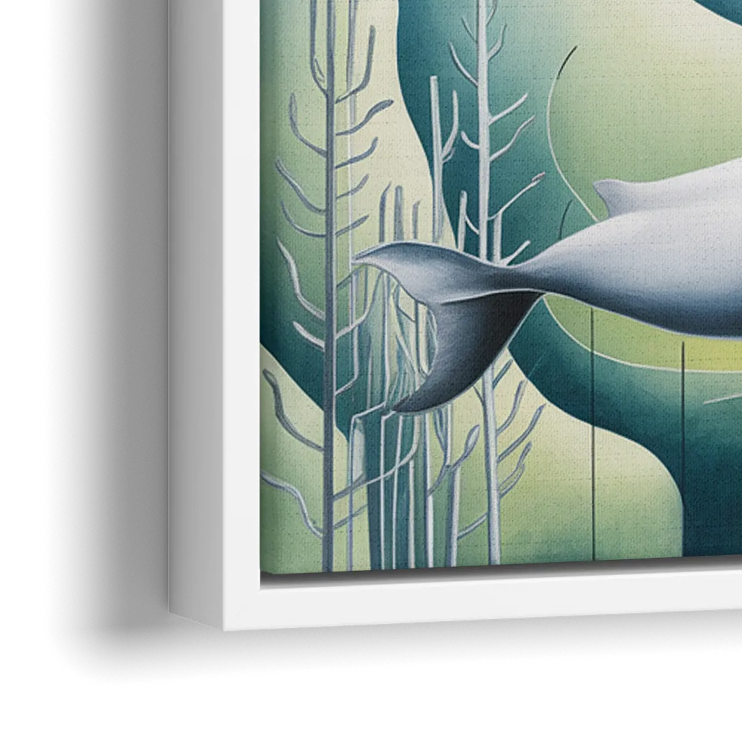 Beluga Waters - Close-Up White Frame Canvas