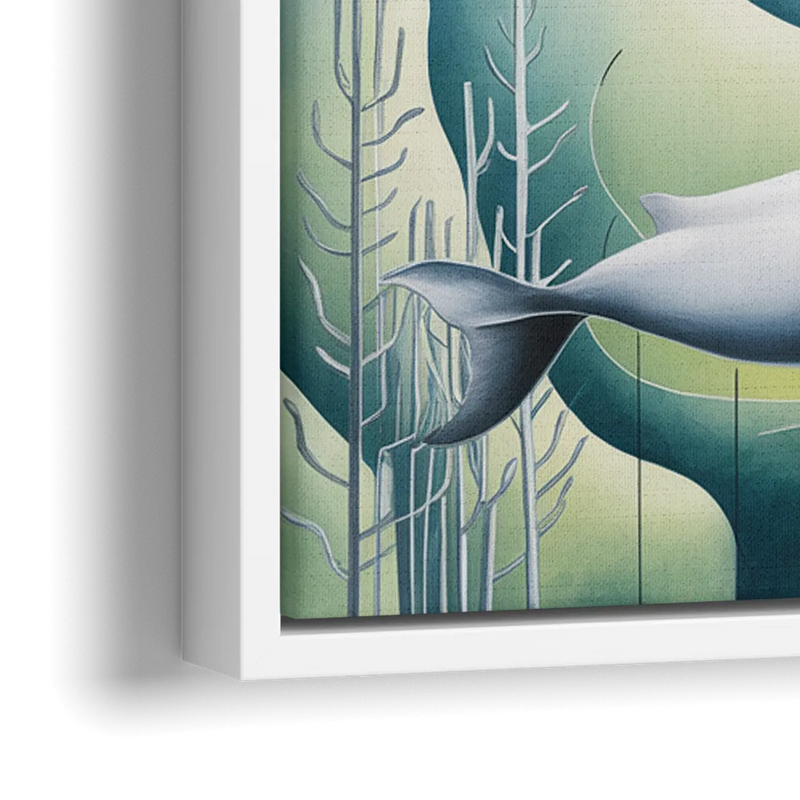 Beluga Waters - Close-Up White Frame Canvas