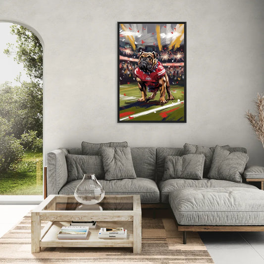 Fresno State Bulldogs Championship Glory - Living Room Black Frame Canvas