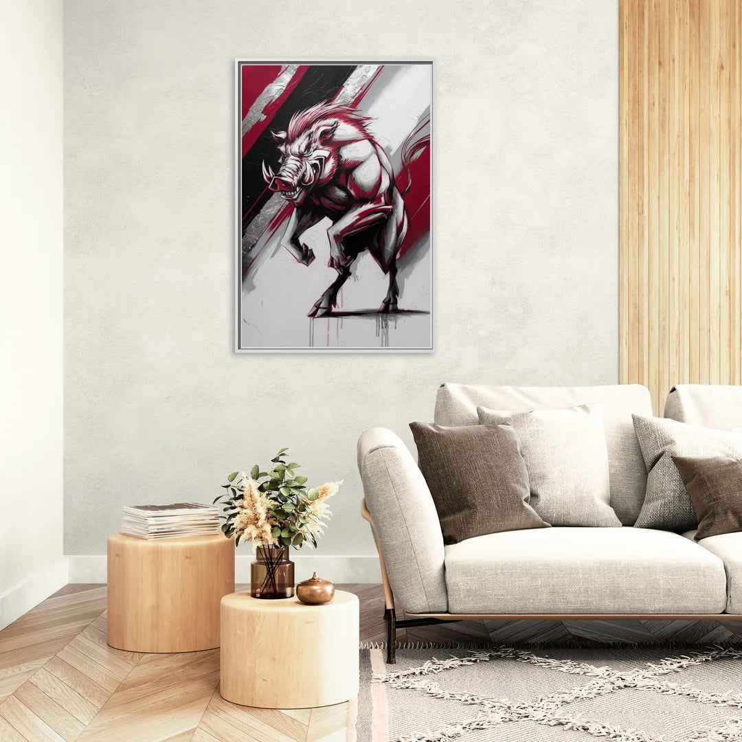 Little Rock Razorbacks Tribute - Living Room White Frame Canvas
