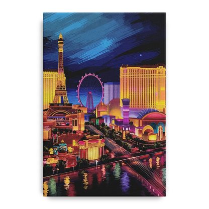 Las Vegas Skyline Panorama - Canvas Wall Art
