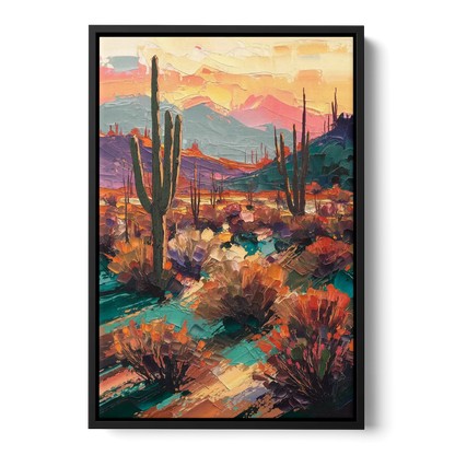 Tucson Sonoran Desert - Black Frame Canvas