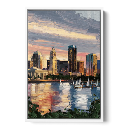 Milwaukee Historic Landmarks - White Frame Canvas