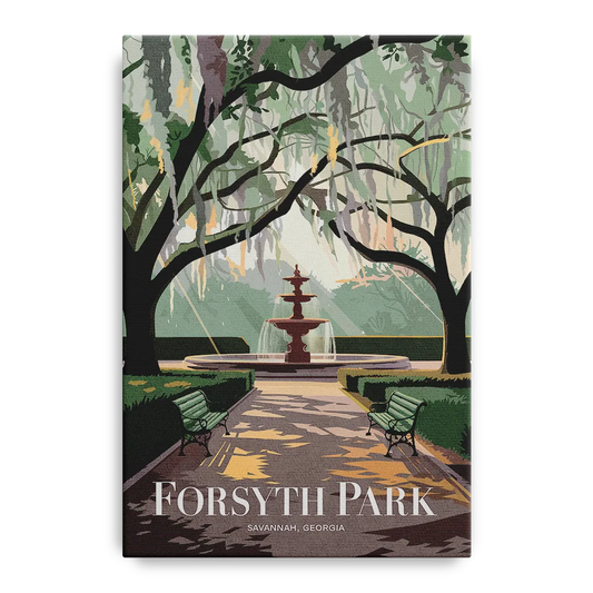 Savannah Forsyth Park Pathway - Canvas Wall Art