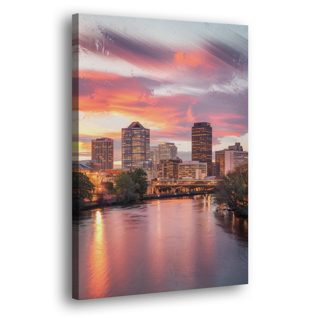 Richmond Skyline Sunset - Canvas Print Art Sides