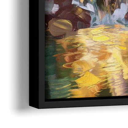 Greenville Downtown Streetscape - Close-Up Black Frame Canvas