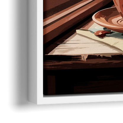 Seattle Coffee Culture Vibes - Close-Up White Frame Canvas