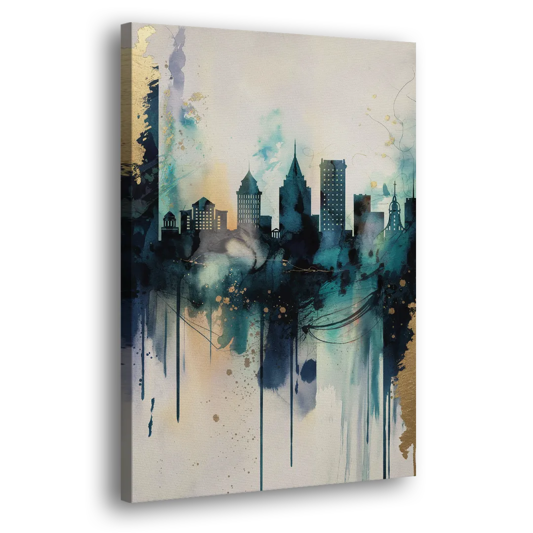 Providence Abstract Skyline - Canvas Print Art Sides