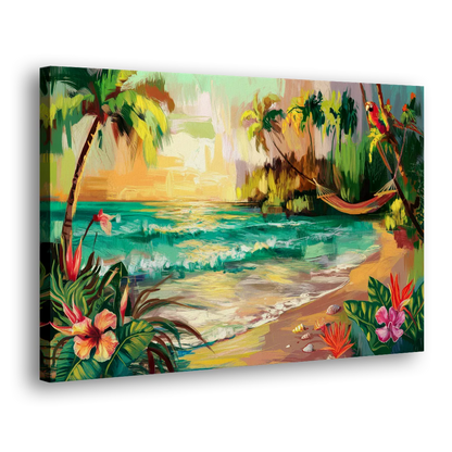 Galveston Tropical Paradise - Canvas Print Art Sides