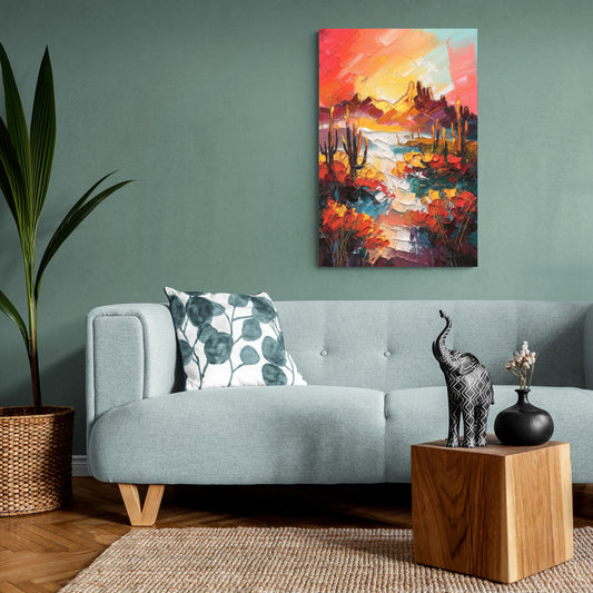 Phoenix Mountain Horizon - Canvas Wall Art Living Room
