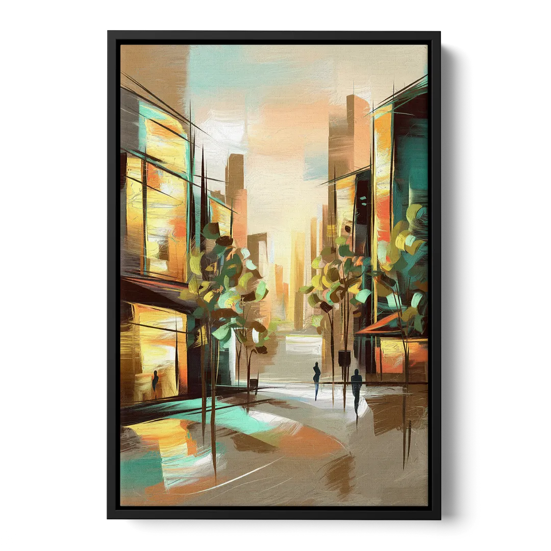 Greenville Urban Charm - Black Frame Canvas