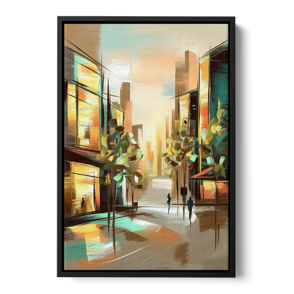 Greenville Urban Charm - Black Frame Canvas