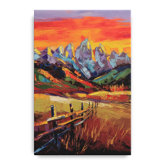 Jackson Hole Sunset Glow - Canvas Wall Art
