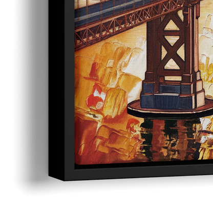 San Francisco Skyline Silhouette - Close-Up Black Frame Canvas