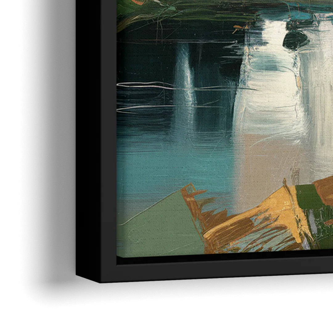 Augusta Iconic Bridge View - Close-Up Black Frame Canvas