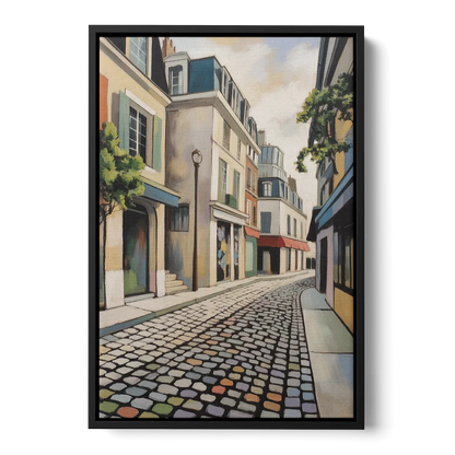 Place Royale Cobblestones - Black Frame Canvas