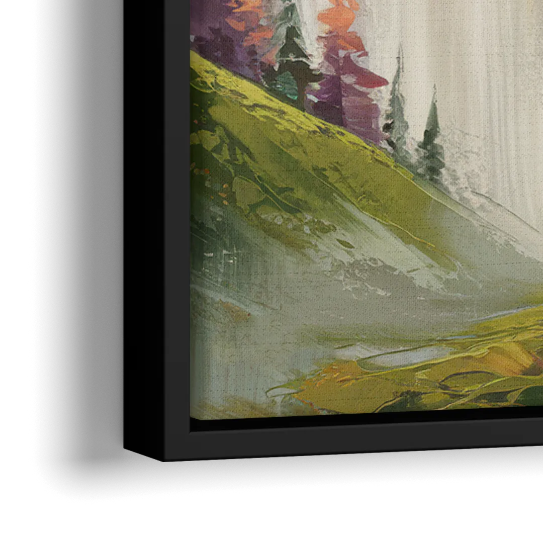Breckenridge Mountain Sunrise - Close-Up Black Frame Canvas