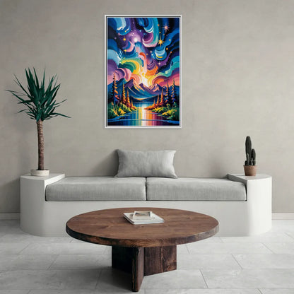 Jasper Starry Sky - Living Room White Frame Canvas