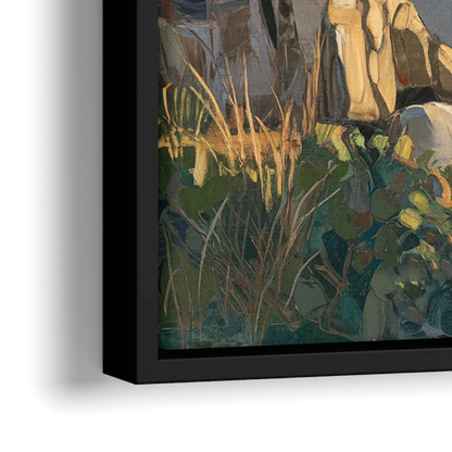 Bandon Ocean Cliffs - Close-Up Black Frame Canvas