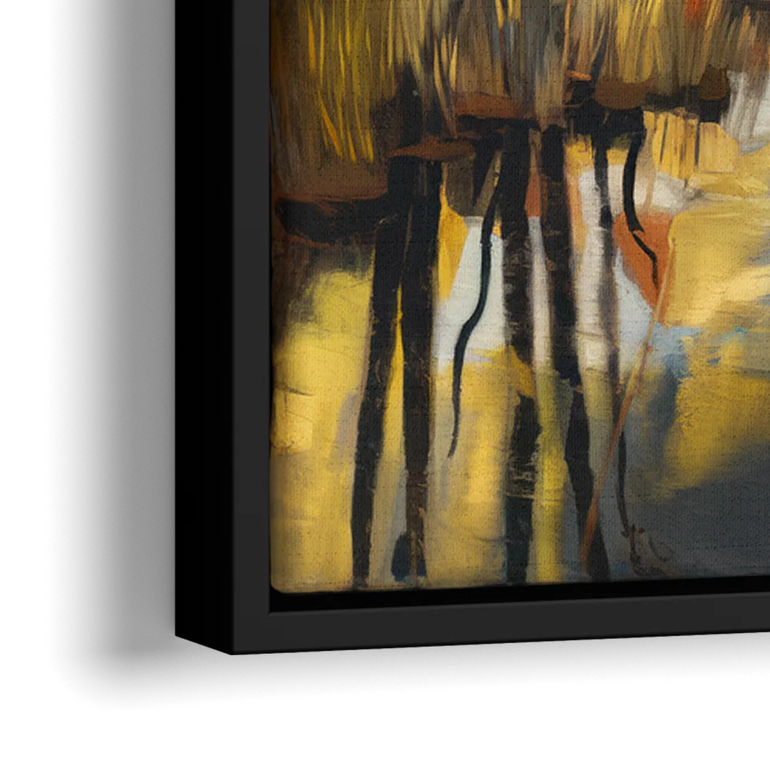 Aspen Nature Escape - Close-Up Black Frame Canvas