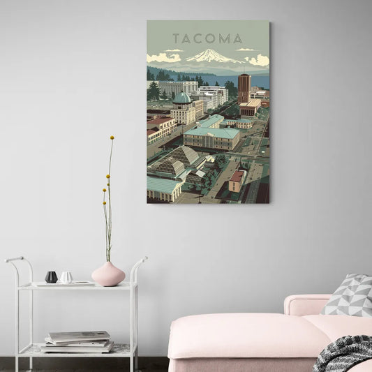 Tacoma Historic Landmarks - Canvas Wall Art Living Room