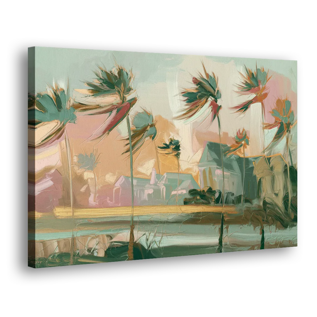 Charleston Palmetto Trees - Canvas Print Art Sides