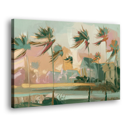 Charleston Palmetto Trees - Canvas Print Art Sides