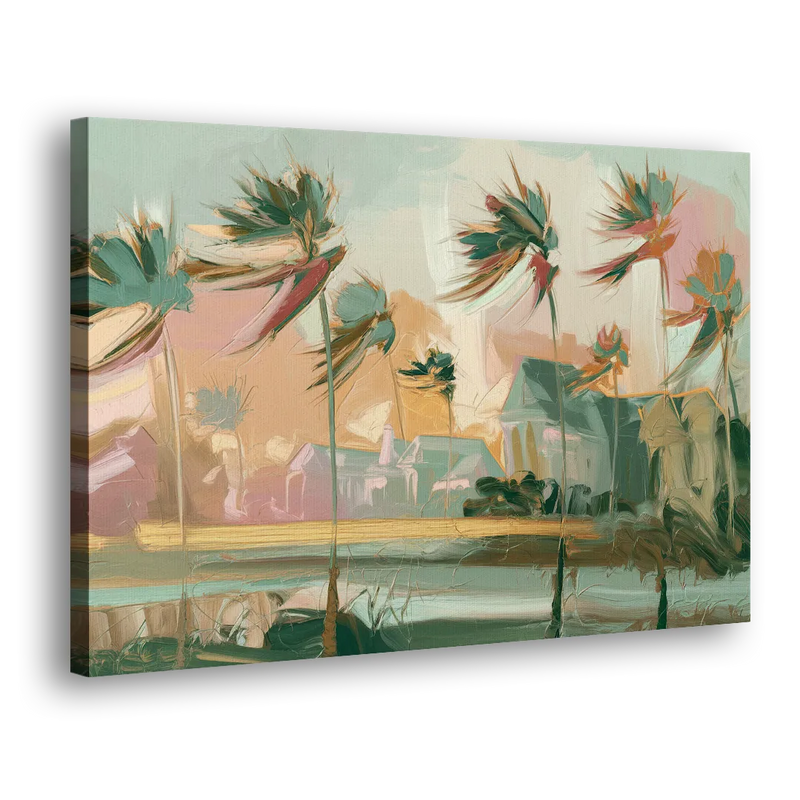 Charleston Palmetto Trees - Canvas Print Art Sides