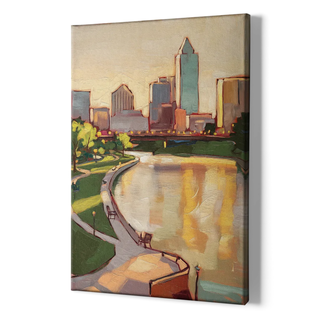 Omaha Scenic Riverfront - Canvas Print Art Sides