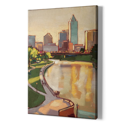 Omaha Scenic Riverfront - Canvas Print Art Sides